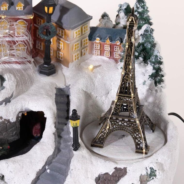 Fééric Lights And Christmas, ruchoma scenka zimowa z wieżą Eiffla