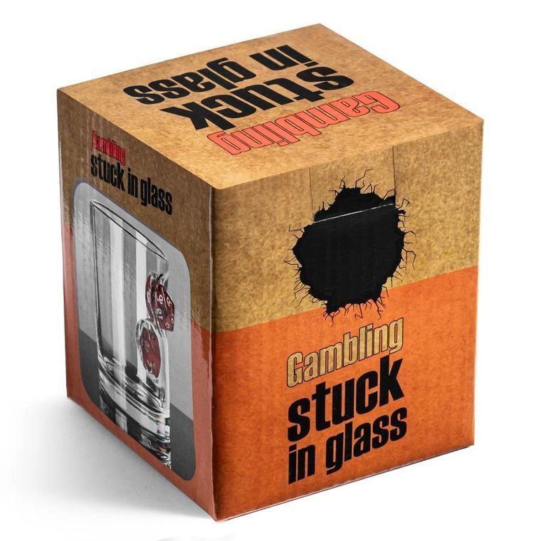 Gadget Master, szklanka, kości, uwięzione w szkle