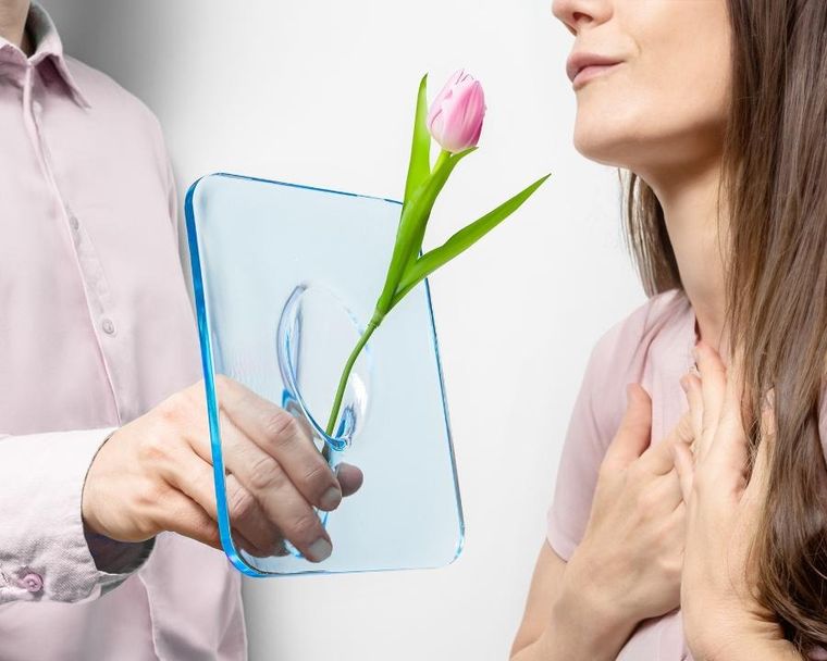 Gadget Master, wazon, kwiatowa ramka, niebieski