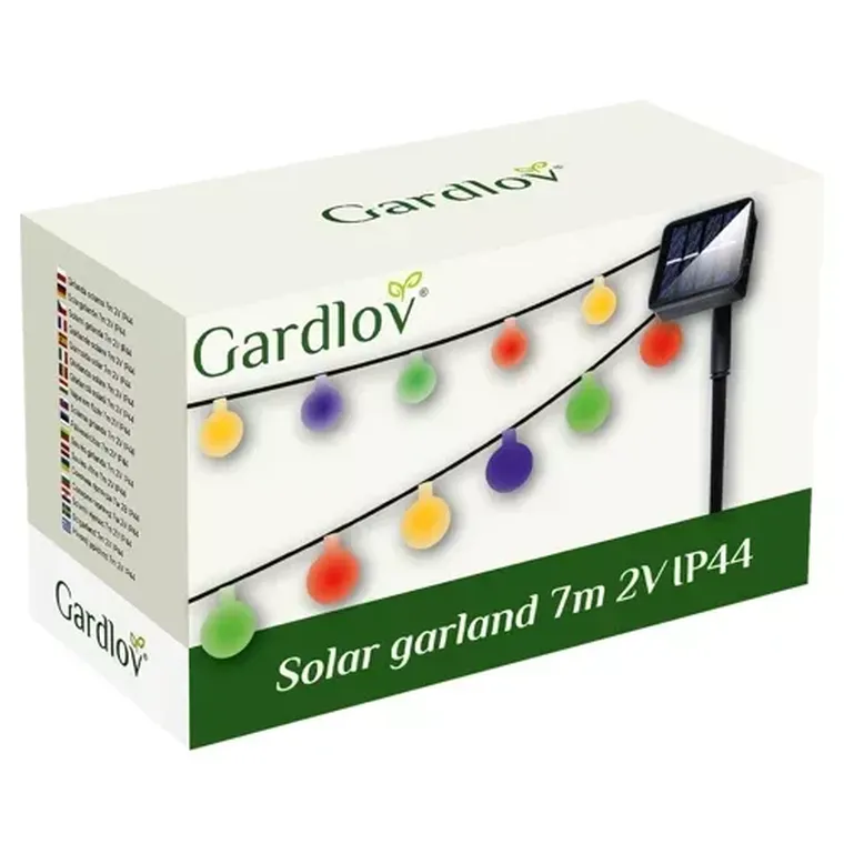 Gardlov, girlanda solarna, 7 m