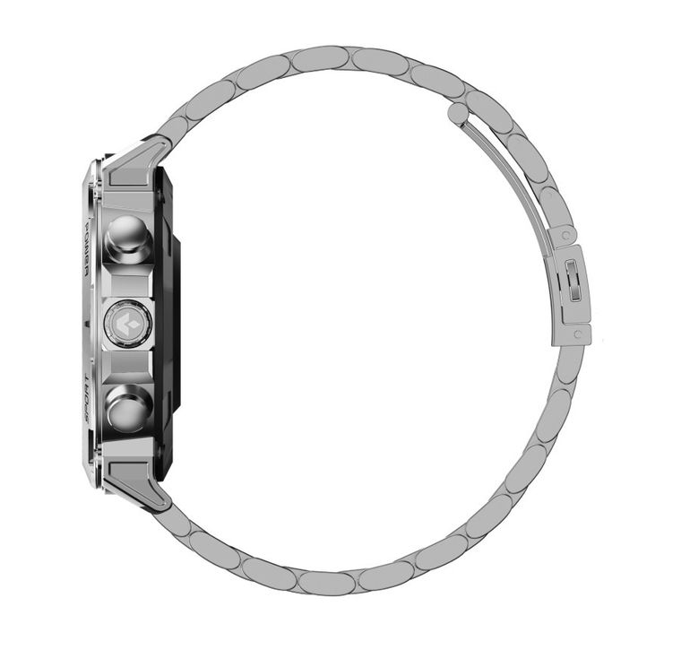 Garett, Atom, smartwatch, srebrny stalowy