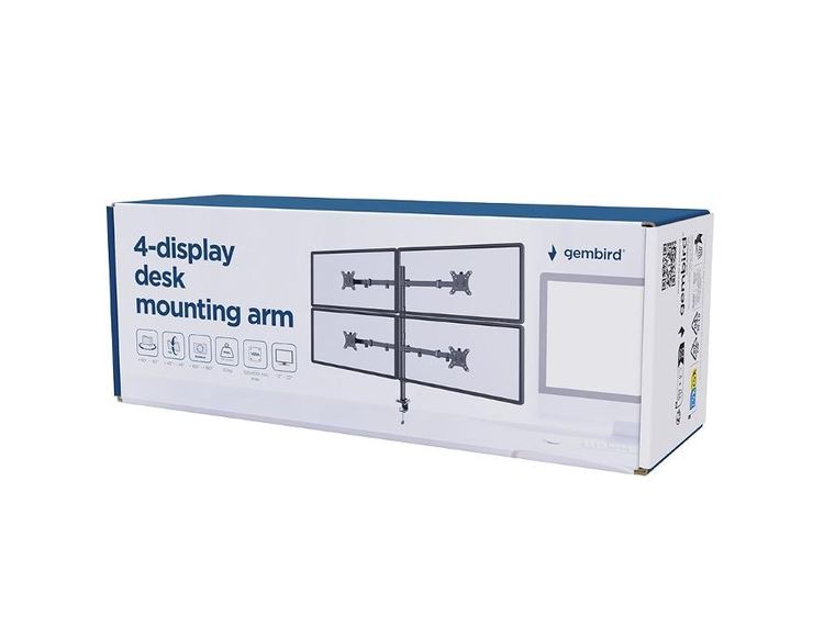 Gembird, regulowany uchwyt do 4 monitorów, 13”- 32”