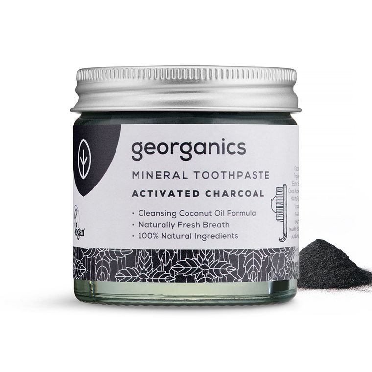 Georganics, Mineralna pasta do zębów w słoiku, Activated Charcoal, 60 ml