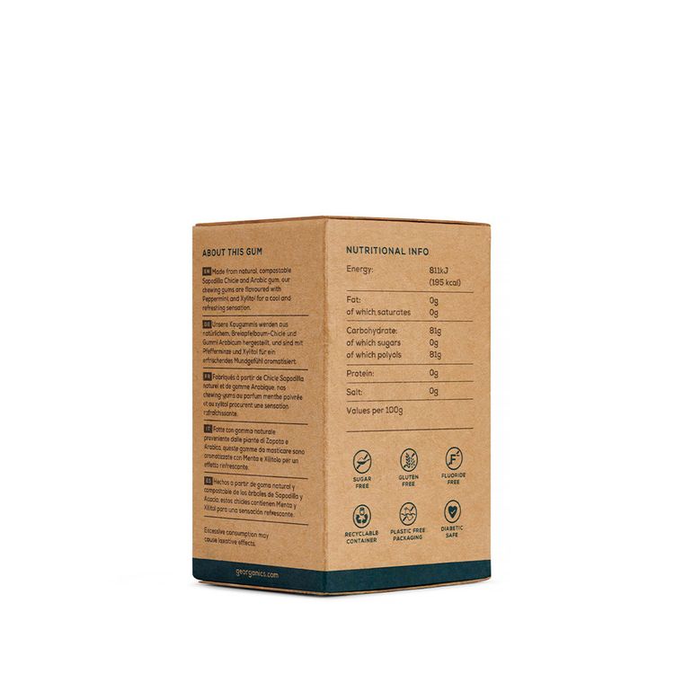 Georganics, naturalna guma do żucia, English Peppermint, 30 gum