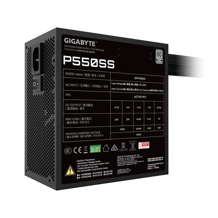 Gigabyte, zasilacz, P550SS, 550W