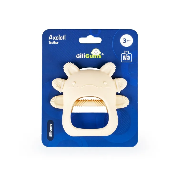 GiliGums, Aksolotl, gryzak silikonowy, beżowy