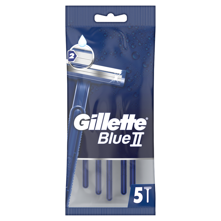 Gillette, Blue II Chromium, jednorazowe maszynki do golenia dla mężczyzn, 5 szt.