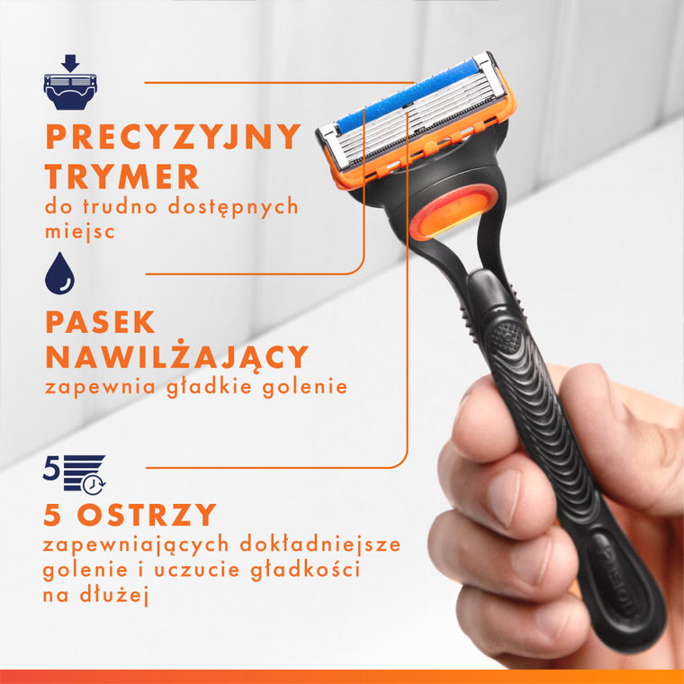 Gillette, Fusion, wymienne ostrza do maszynki do golenia, 4 szt.