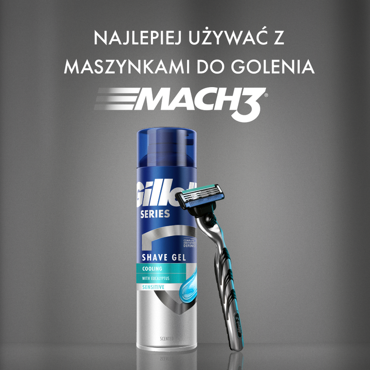 Gillette, Series Sensitive Cool, żel do golenia dla mężczyzn, 200 ml