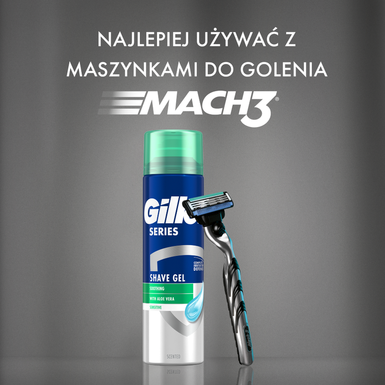 Gillette, Series Sensitive, żel do golenia dla mężczyzn, 200 ml