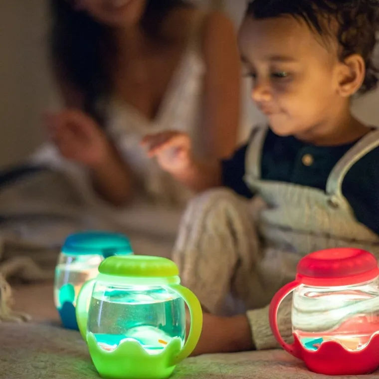 Glo Pals, słoik sensoryczny do napełnienia wodą, zielony