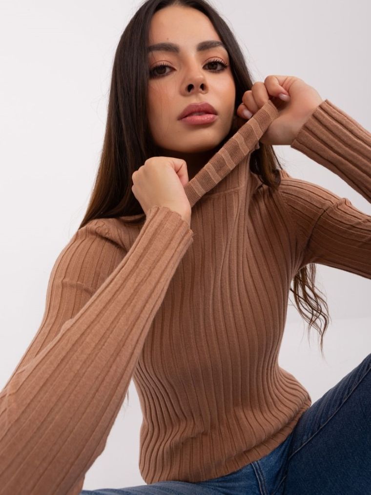 Golf damski, beżowy, P-M