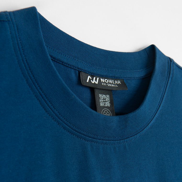 Granatowa koszulka basic o kroju relaxed NOWEAR