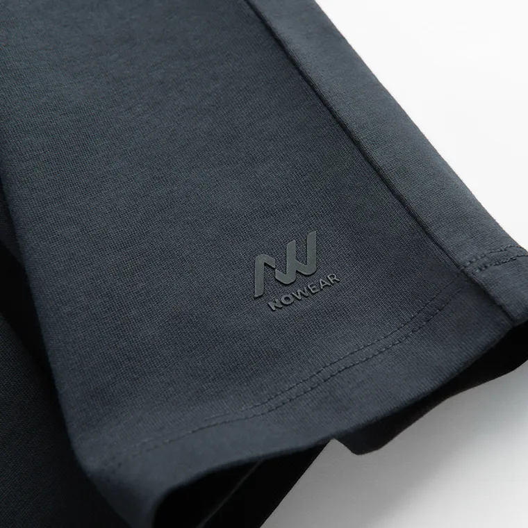 Granatowy t-shirt z bawełny czesanej oversize NOWEAR