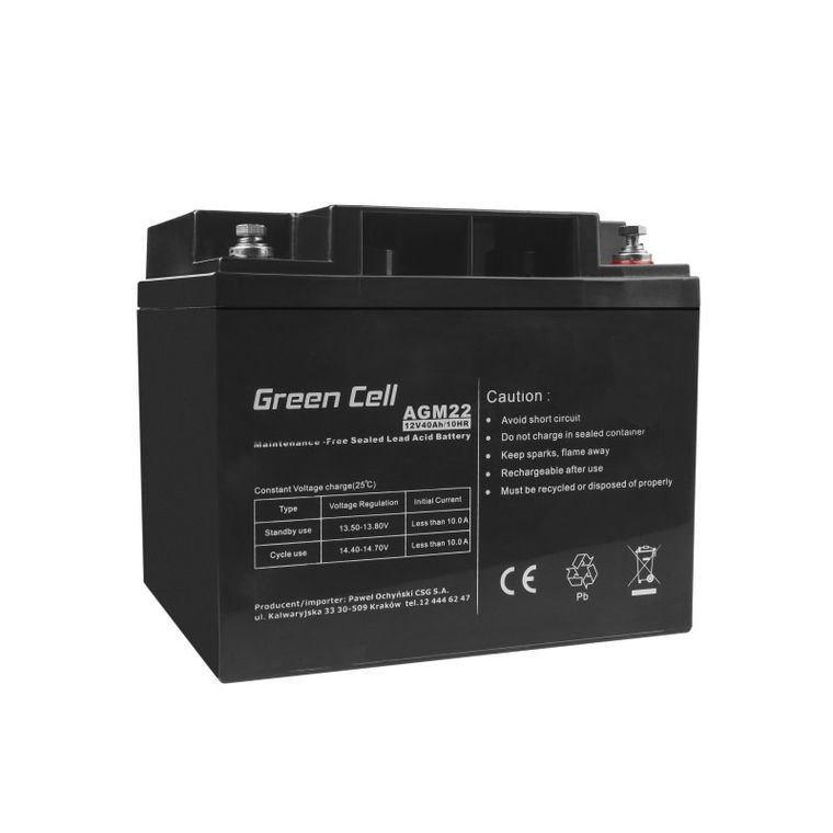 Green Cell, akumulator żelowy, AGM22, 12V, 40 Ah