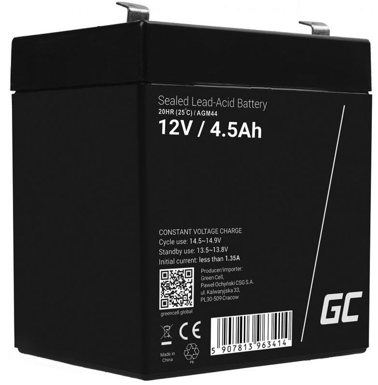 Green Cell, akumulator żelowy, AGM44, 12V, 4.5 Ah