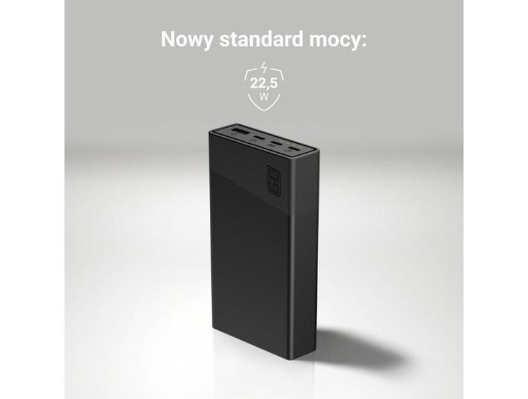 Green Cell, powerbank, Powerplay 20S, biały, 20000MAH 22,5W 3X USB-C PD 1X USB-A