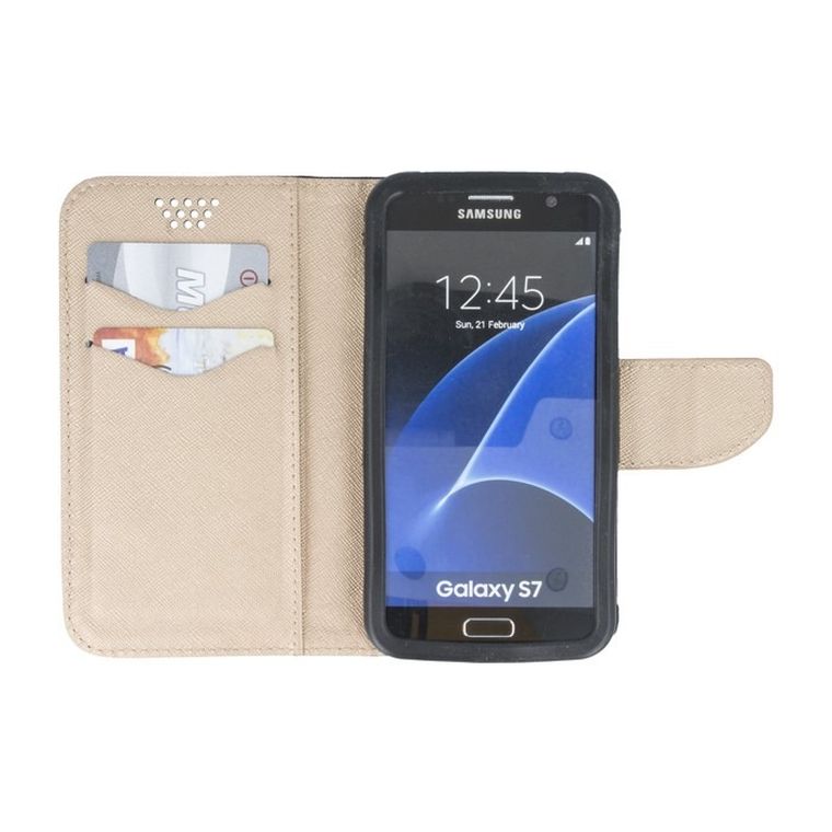 Greengo, pokrowiec Smart Universal Fancy Silicon 5,5" 87-159, złoto-czarny