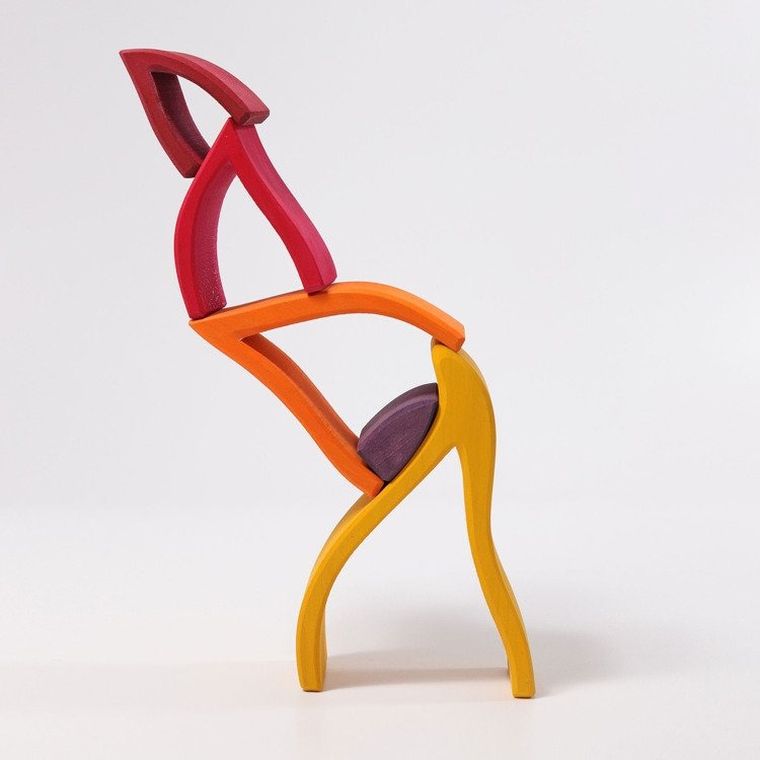 Grimm's, Ogień, układanka drewniana, czerwona, 1+