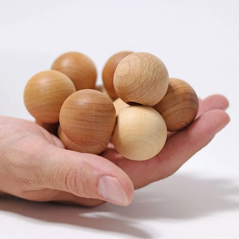 Grimm's, Perełki do chwytania, zabawka drewniana, naturalna, 0+