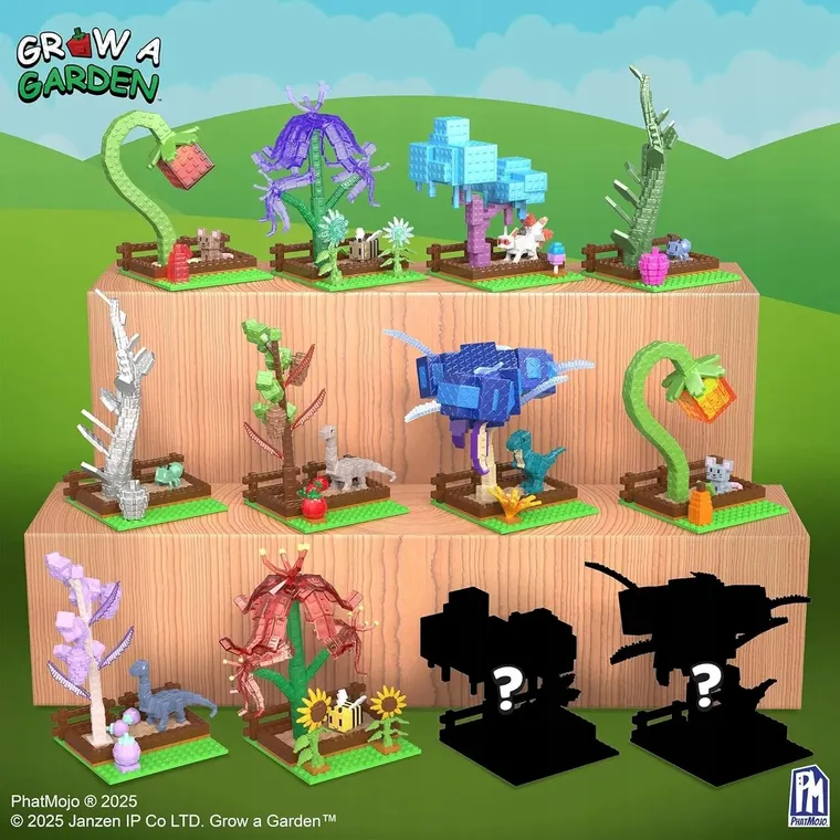 Grow a Garden, klocki z figurką niespodzianką i kodem Roblox, 23 elementy