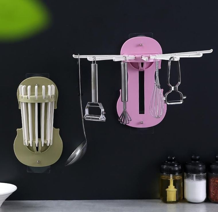 Haczyk do zawieszania akcesoriów kuchennych, różowy