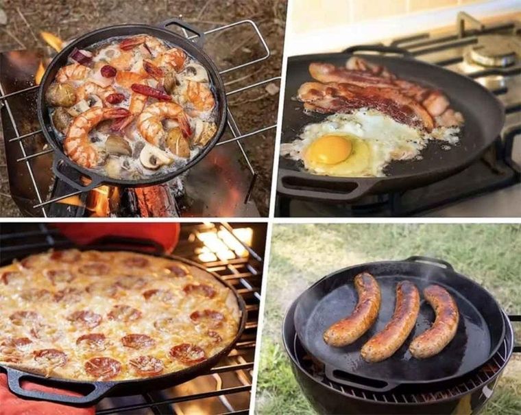 Hage, patelnia żeliwna, talerz do pizzy, 30 cm