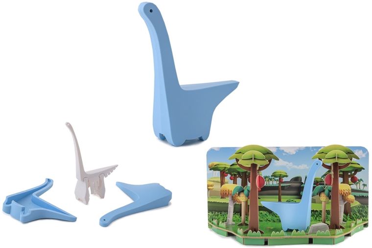 HalfToys, magnetyczna figurka do składania z makietą, Dinozaur Diplodok, 5 elementów