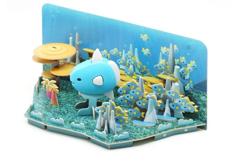 HalfToys, magnetyczna figurka do składania z makietą, Ryba Samogłów, 5 elementów