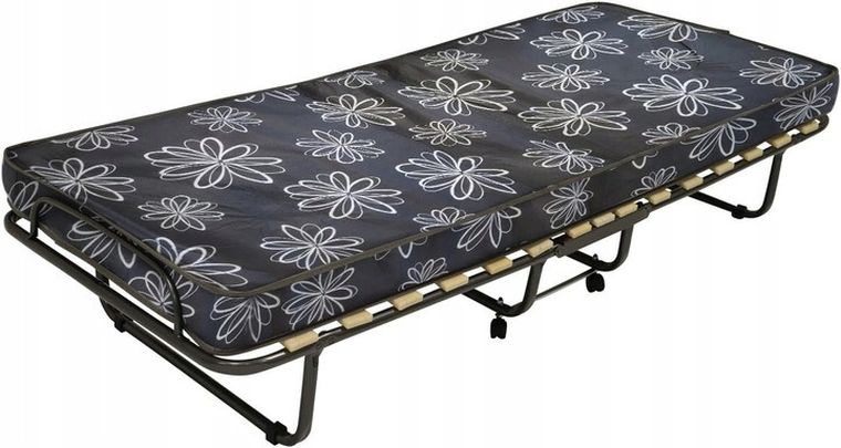 HaloFuture, łóżko gościnne, turystyczne, składane z materacem i kółkami, szary, 80-190 cm