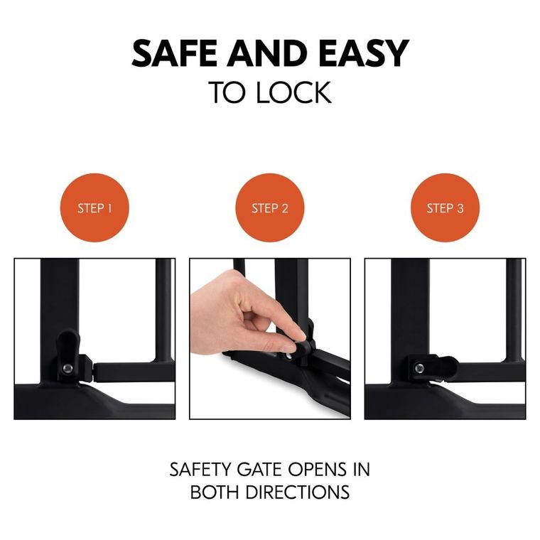 Hauck, Clear Step Autoclose 2, bramka zabezpieczająca, black