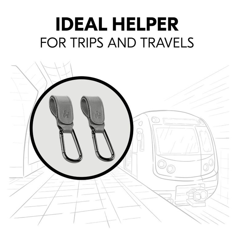 Hauck, haczyki do wózka, Grey