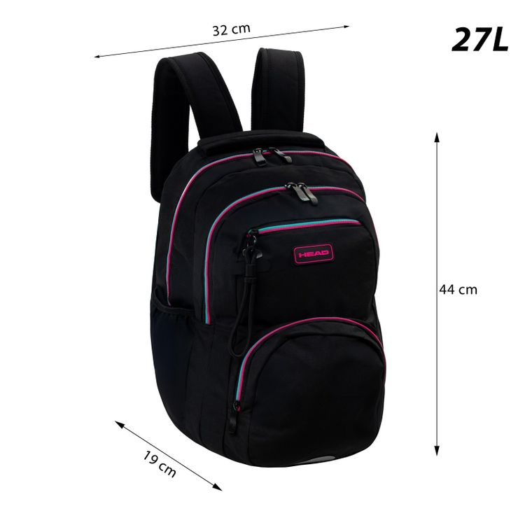 Head, plecak szkolny, 3-komorowy, Black Pink/Mint