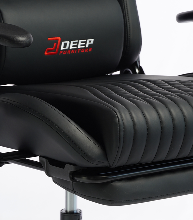 Hedo, fotel gamingowy z podnóżkiem, czarny