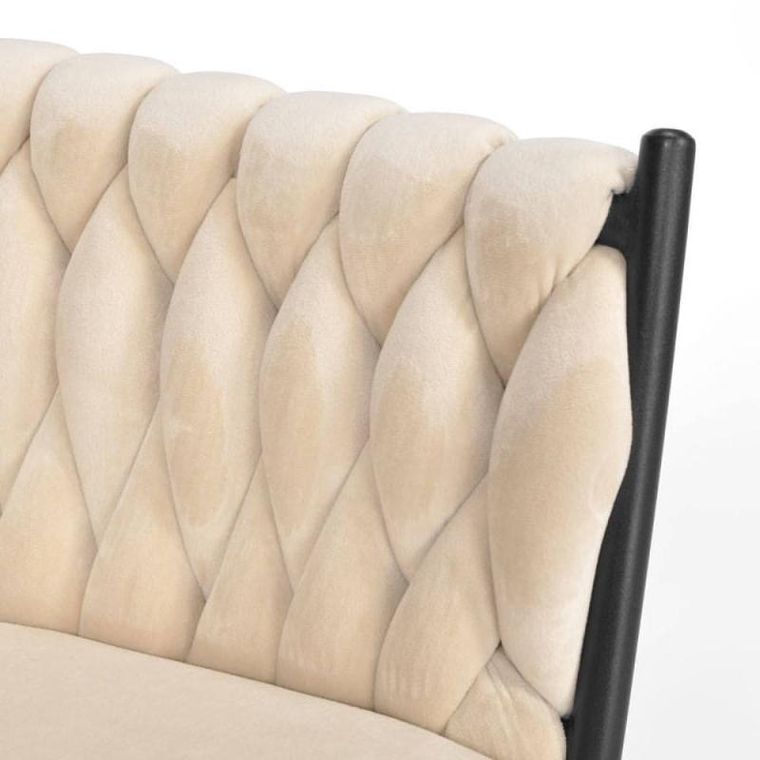 Hedo, Glamour, krzesło welurowe, beżowe