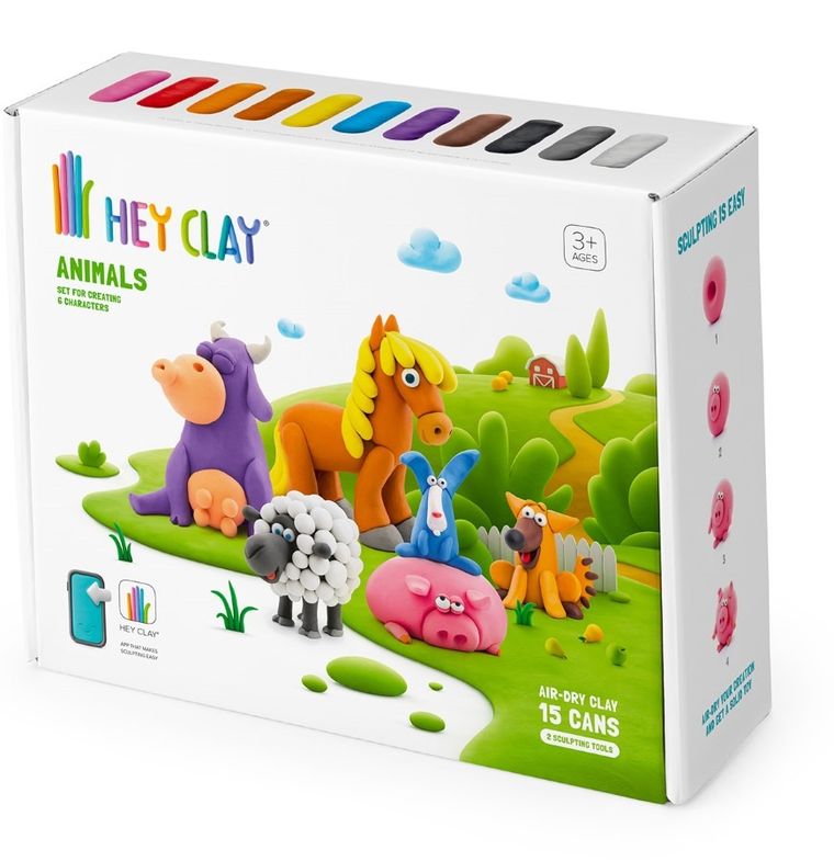 Hey Clay, Zwierzęta, masa plastyczna, 15 szt.