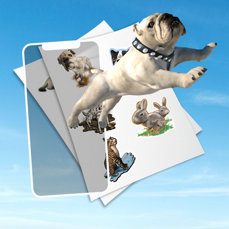 HoloToyz, naklejki AR z dźwiękiem, Pet Party