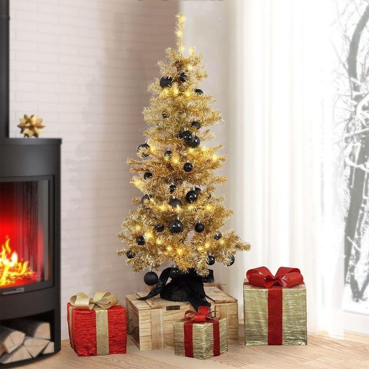 Home Styling Collection, choinka sztuczna, złota, 120 cm