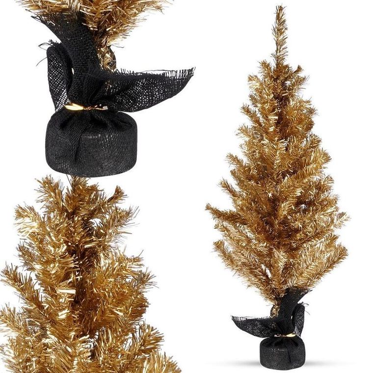 Home Styling Collection, choinka sztuczna, złota, 90 cm