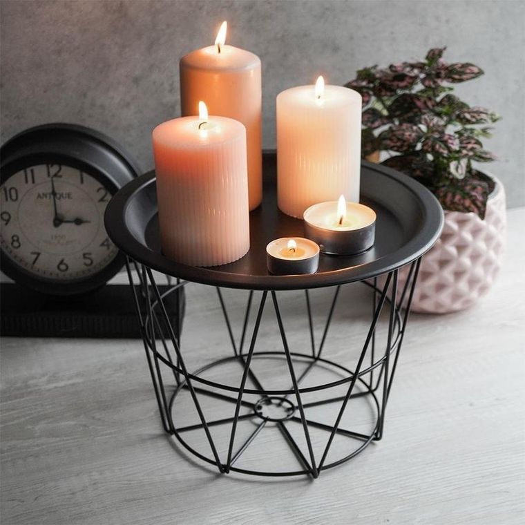 Home Styling Collection, podstawka pod kwiatki, czarna loft, 27-20 cm