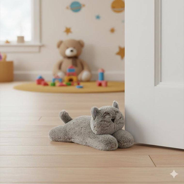 Home Styling Collection, stoper do drzwi do pokoju dziecięcego w kształcie kotka, 1 kg
