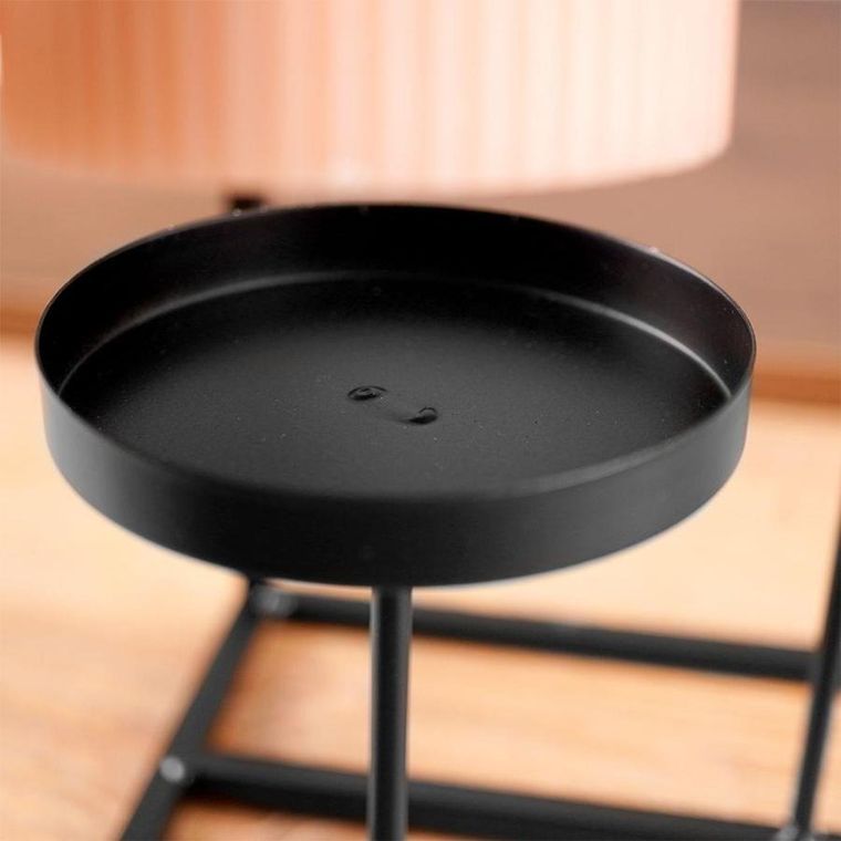 Home Styling Collection, świecznik na 3 świeczki, metalowy czarny, 24-20-36 cm