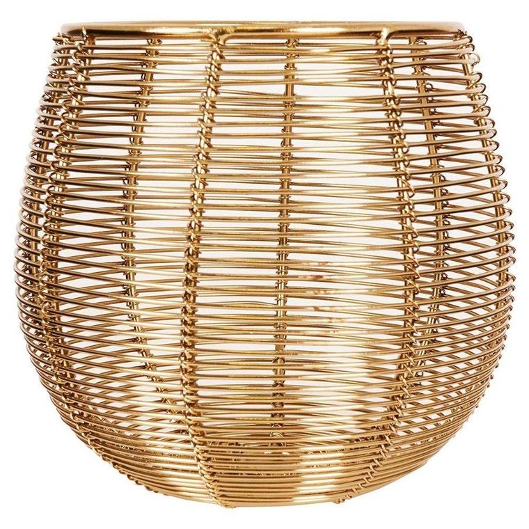 Home Styling Collection, świecznik na świeczkę tealight, metalowy złoty, 13-12 cm