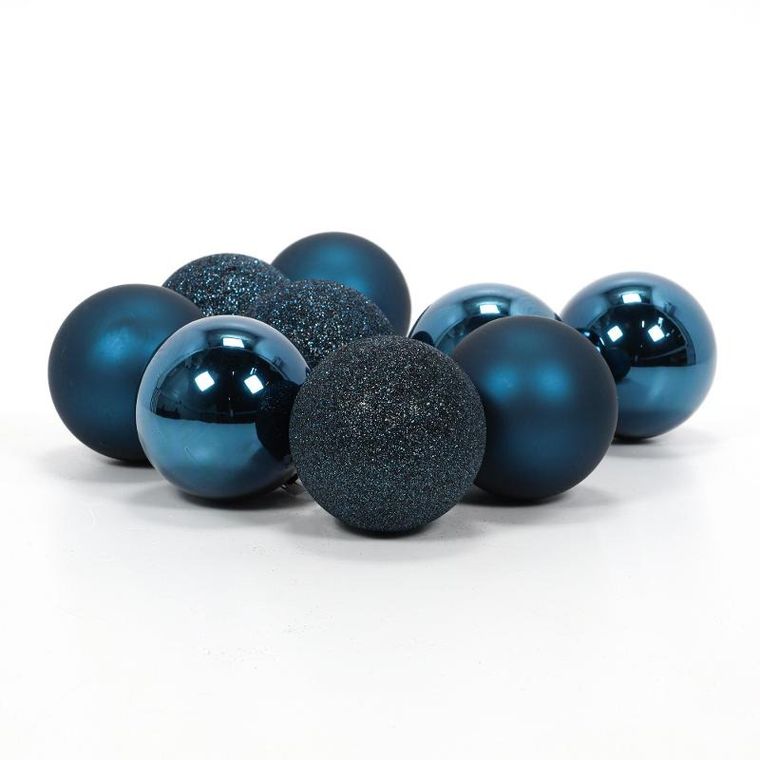 Home Styling Collection, szklane bombki świąteczne, niebieskie, 6 cm, 20 szt.