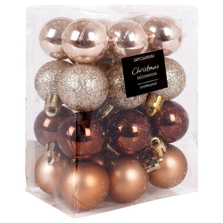 Home Styling Collection, zestaw bombek choinkowych, Ø 3 cm, 24 szt.