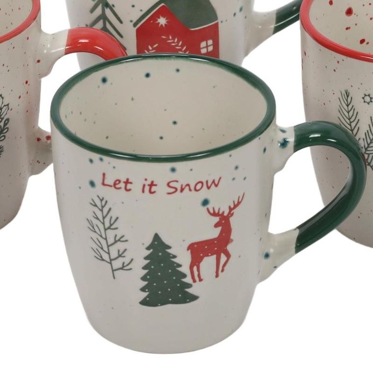 Home Styling Collection, zestaw kubków świątecznych, 200 ml, 4 szt.