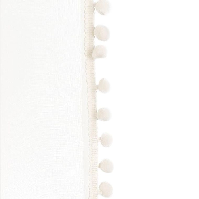 Homla, Adi, firanka, z pomponikami kremowa, 140-250 cm