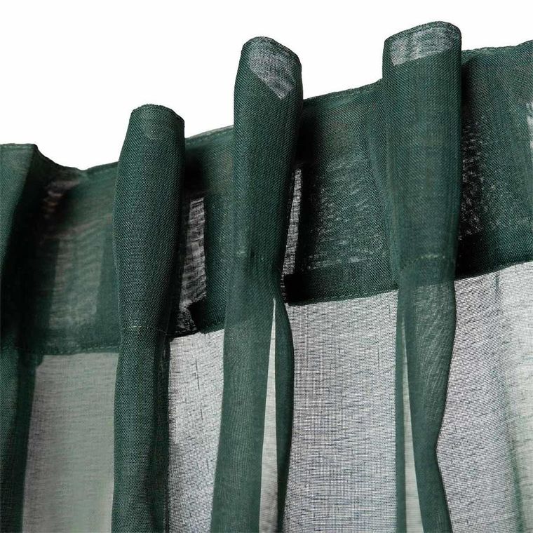 Homla, Adi, firanka, z pomponikami zielona, 140-250 cm