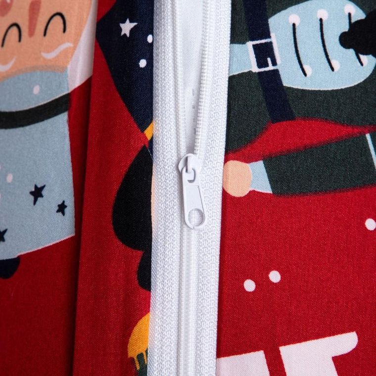 Homla, Aitona, pościel, z mikrofibry czerwona z motywem świątecznym, 140-200 cm