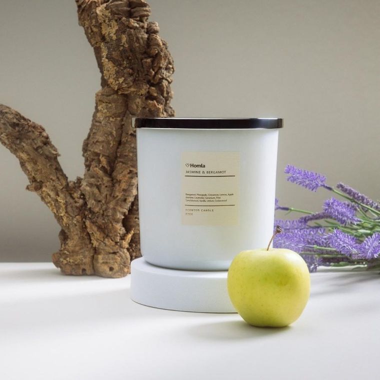 Homla, Aura, świeca zapachowa, Jasmine&Bergamot, 870g